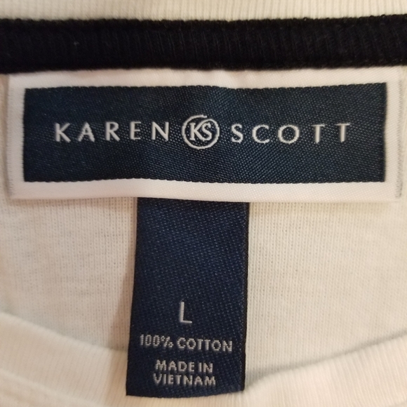 NWOT LG Karen Scott black & white top - Picture 8 of 8